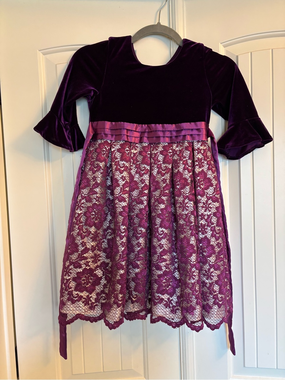 Jona Michelle Deep Purple Velvet Evening Dress